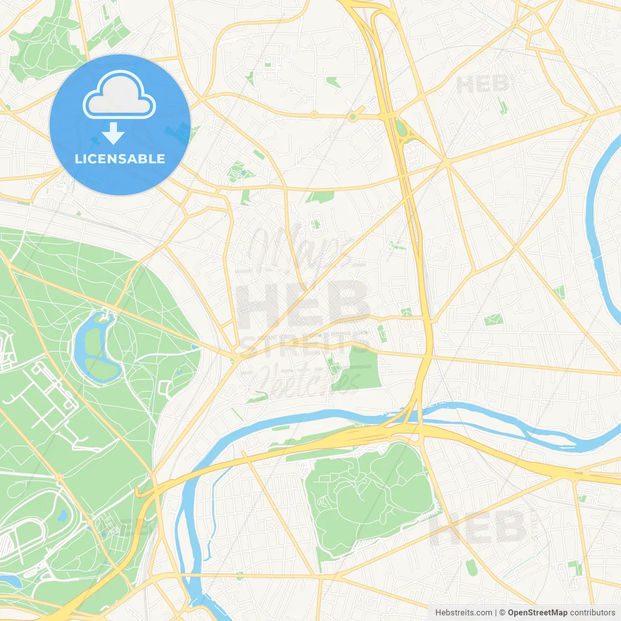 Nogent-sur-Marne, France Vector Map - Classic Colors