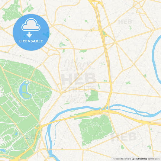 Nogent-sur-Marne, France Vector Map - Classic Colors