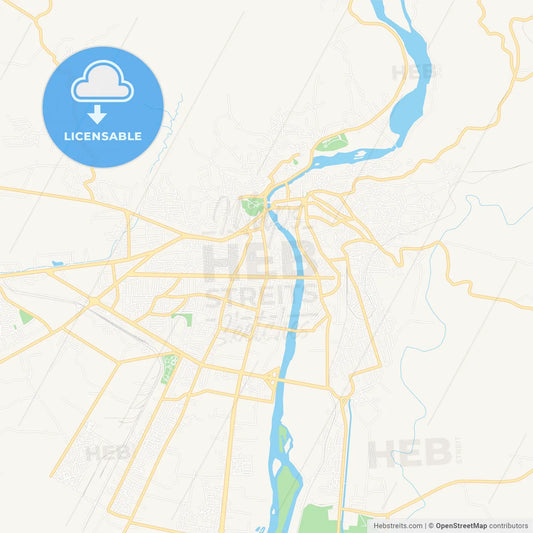 Kutaisi, Georgia Vector Map - Classic Colors