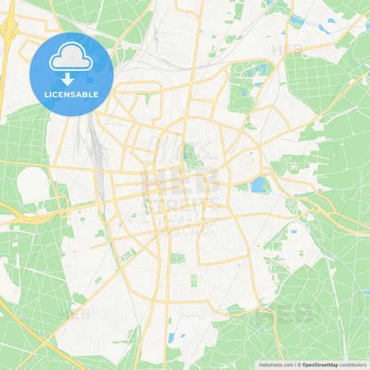 Darmstadt, Germany Vector Map - Classic Colors