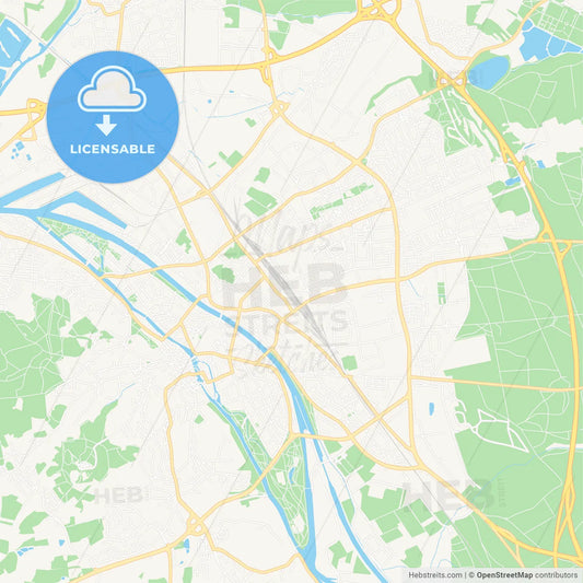 Bamberg, Germany Vector Map - Classic Colors