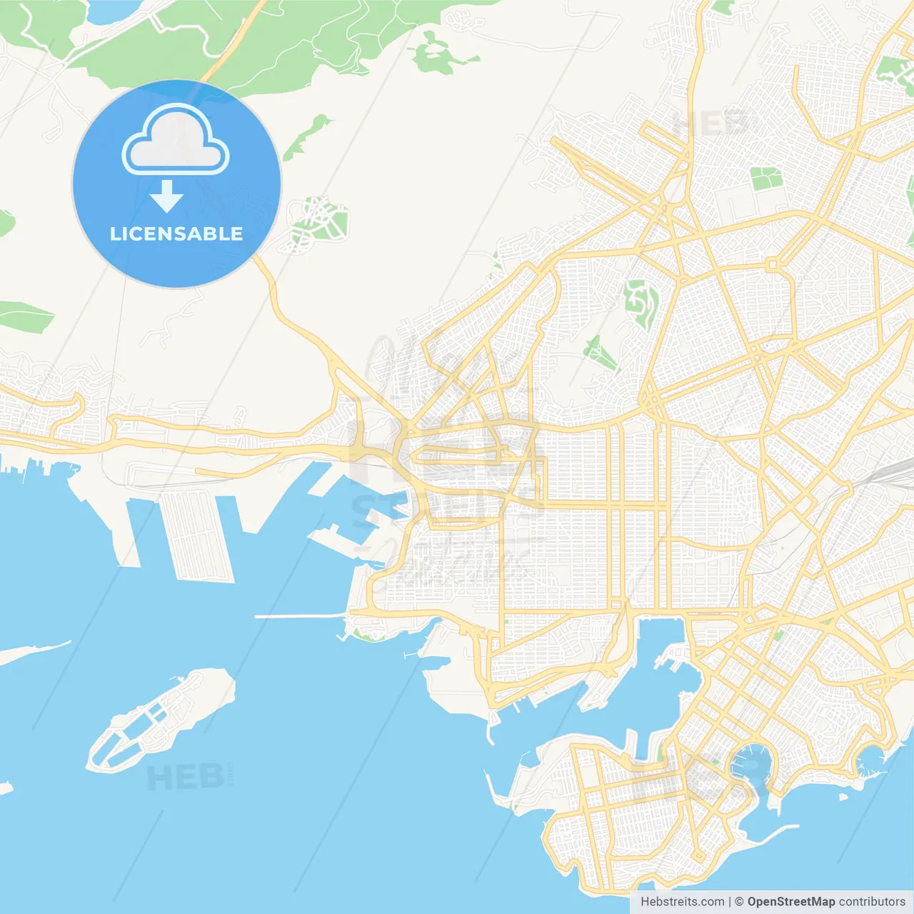 Keratsini, Greece Vector Map - Classic Colors