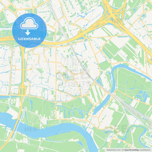 Barendrecht, Netherlands Vector Map - Classic Colors