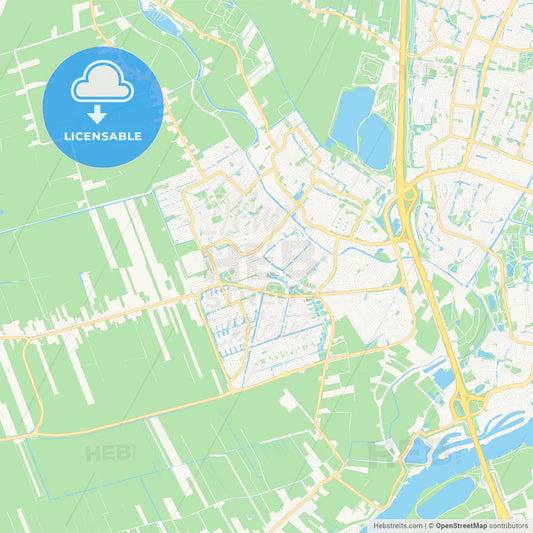IJsselstein, Netherlands Vector Map - Classic Colors