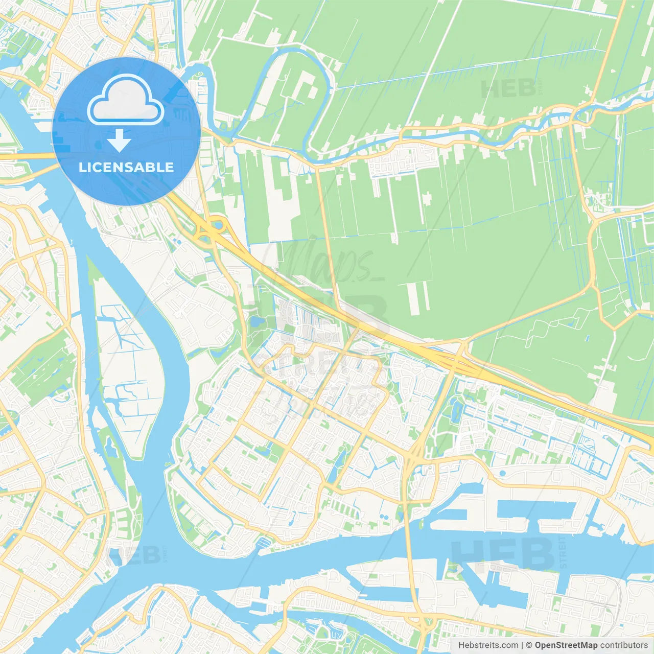 Papendrecht, Netherlands Vector Map - Classic Colors