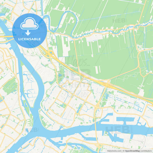 Papendrecht, Netherlands Vector Map - Classic Colors