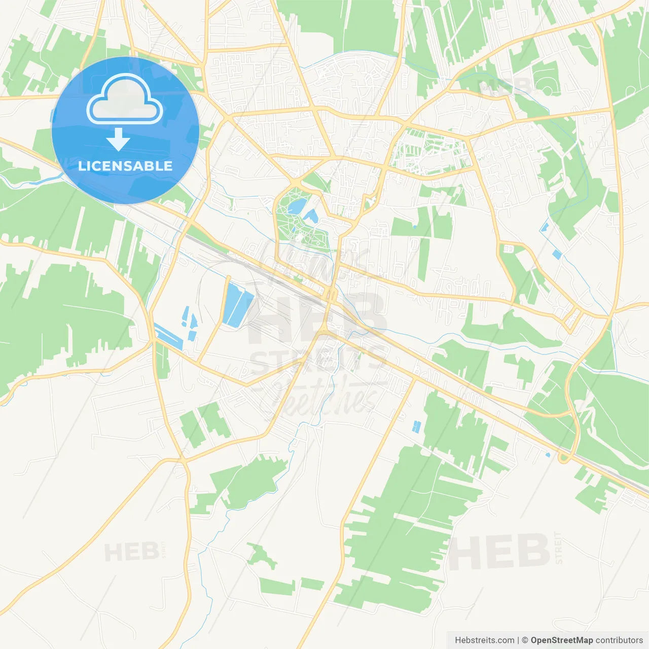 Ostrowiec Swietokrzyski, Poland Vector Map - Classic Colors