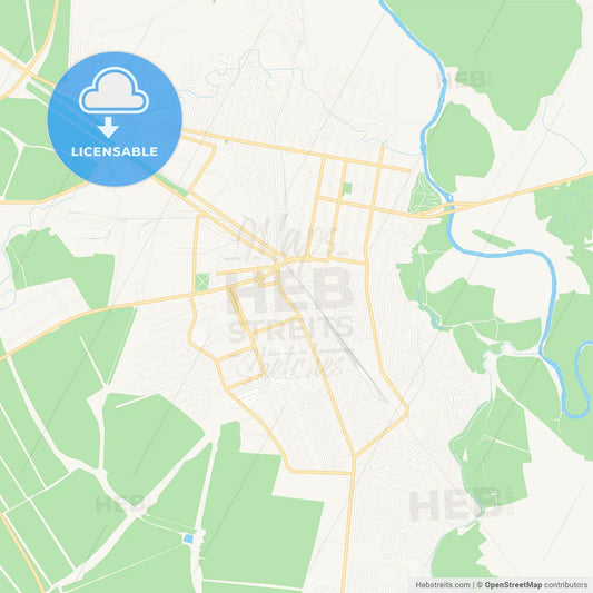 Buzuluk, Russia Vector Map - Classic Colors