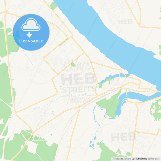 Kineshma, Russia Vector Map - Classic Colors