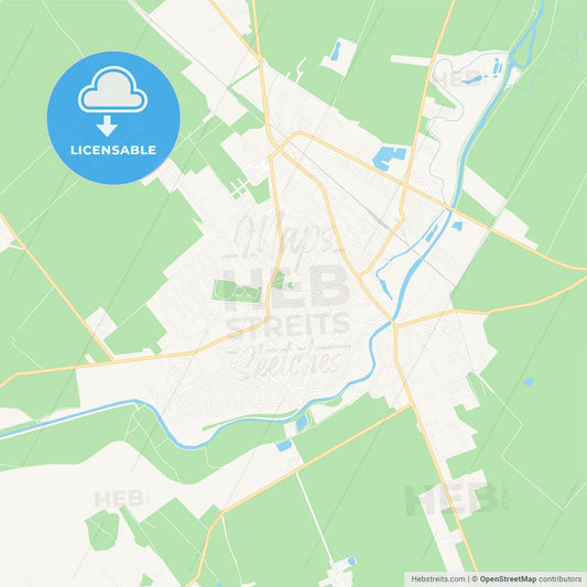 Nove Zamky, Slovakia Vector Map - Classic Colors