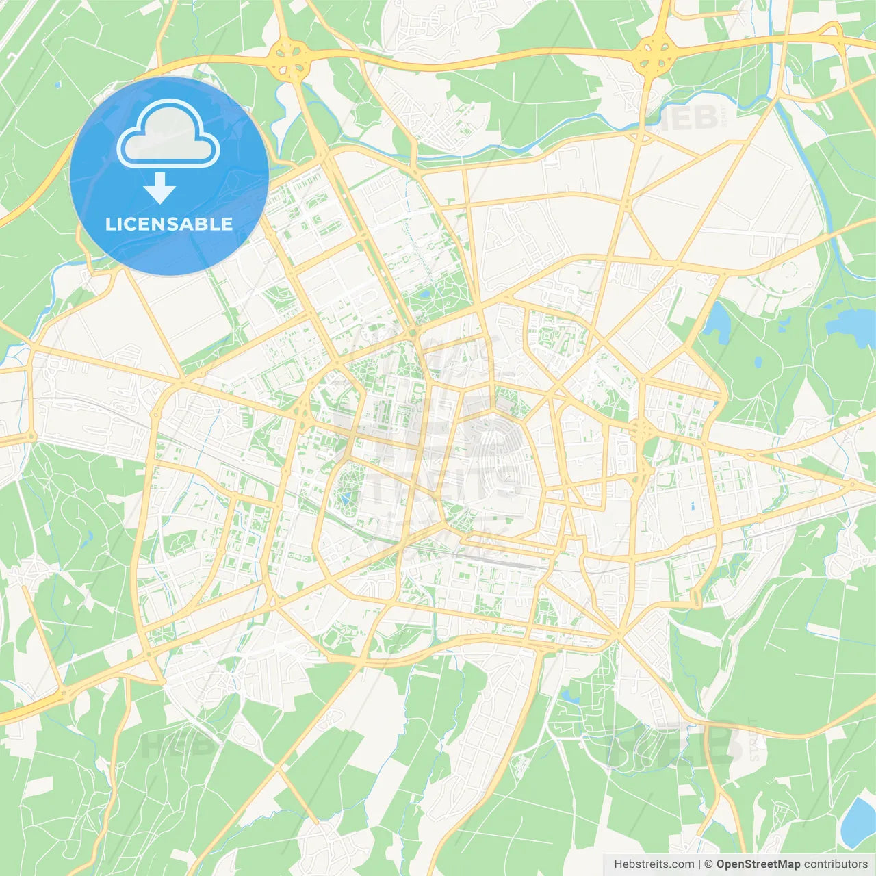 Gasteiz / Vitoria, Spain Vector Map - Classic Colors