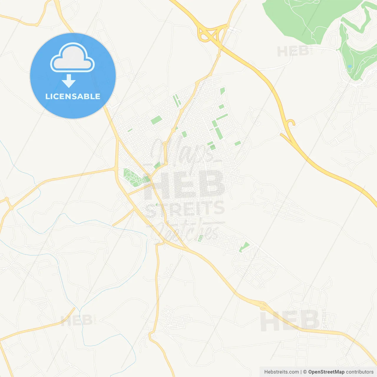 Molina de Segura, Spain Vector Map - Classic Colors