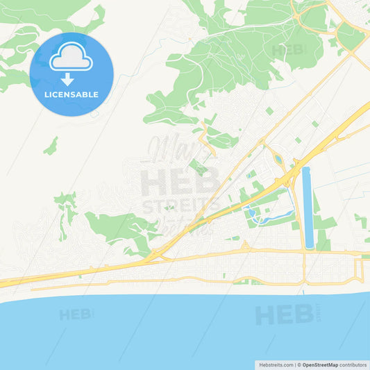 Castelldefels, Spain Vector Map - Classic Colors