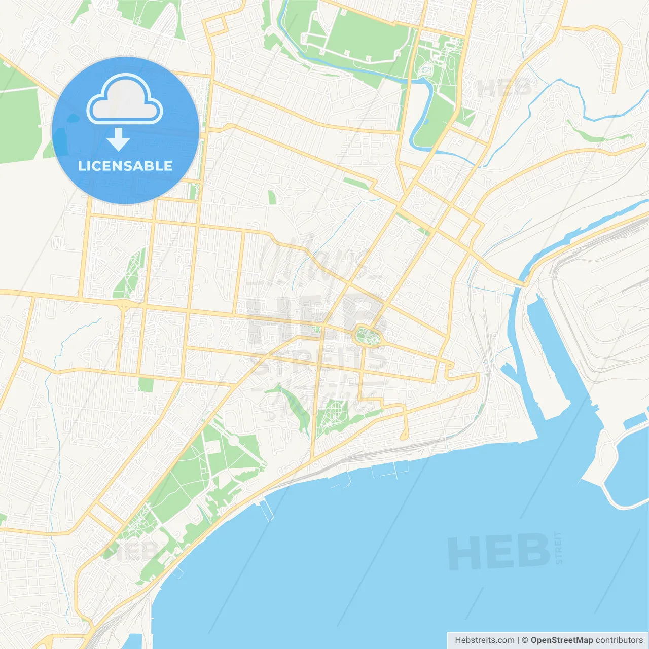 Mariupol, Ukraine Vector Map - Classic Colors