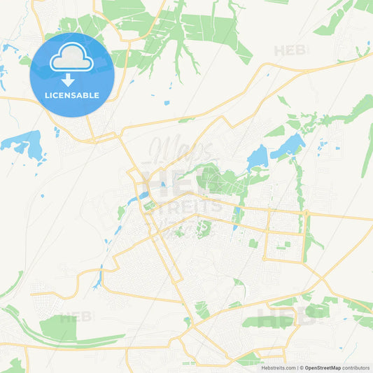 Alchevsk, Ukraine Vector Map - Classic Colors