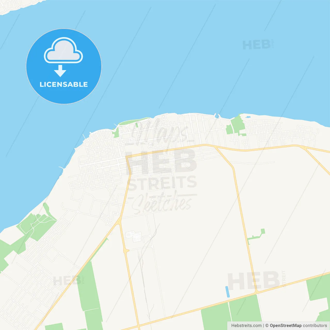 Kakhovka, Ukraine Vector Map - Classic Colors