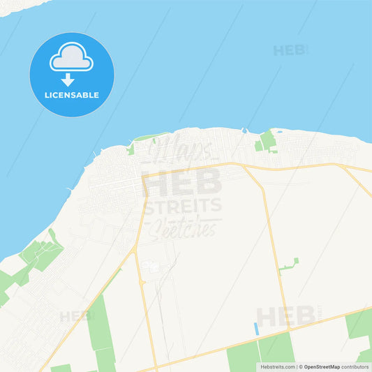 Kakhovka, Ukraine Vector Map - Classic Colors