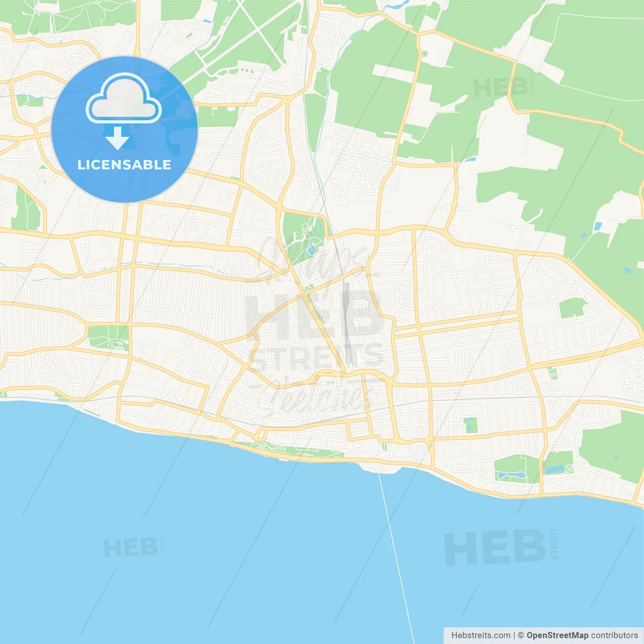 Southend-on-Sea, England Vector Map - Classic Colors