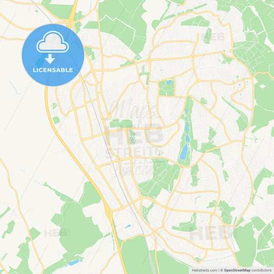 Stevenage, England Vector Map - Classic Colors