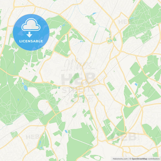 Epsom and Ewell, England Vector Map - Classic Colors