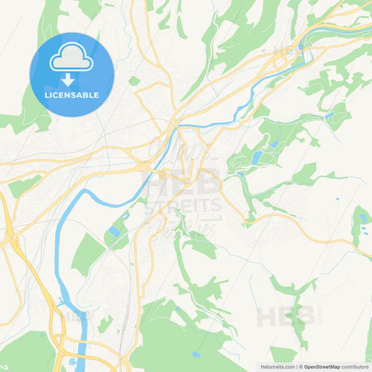 Neath, Wales Vector Map - Classic Colors