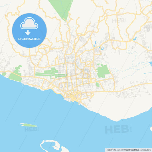Printable street map of Zamboanga City, Philippines
