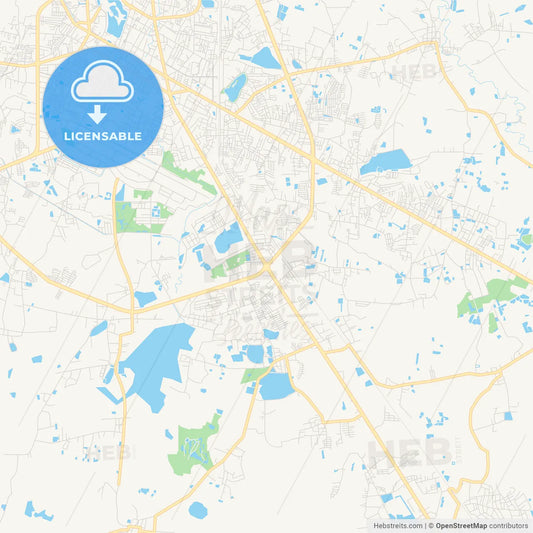 Printable street map of Udon Thani, Thailand