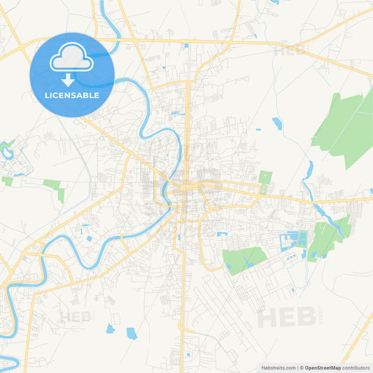 Printable street map of Phitsanulok, Thailand