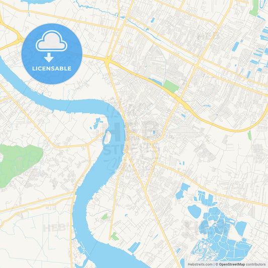 Printable street map of Samut Prakan, Thailand