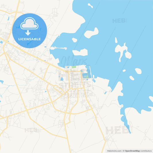 Printable street map of Sakon Nakhon, Thailand
