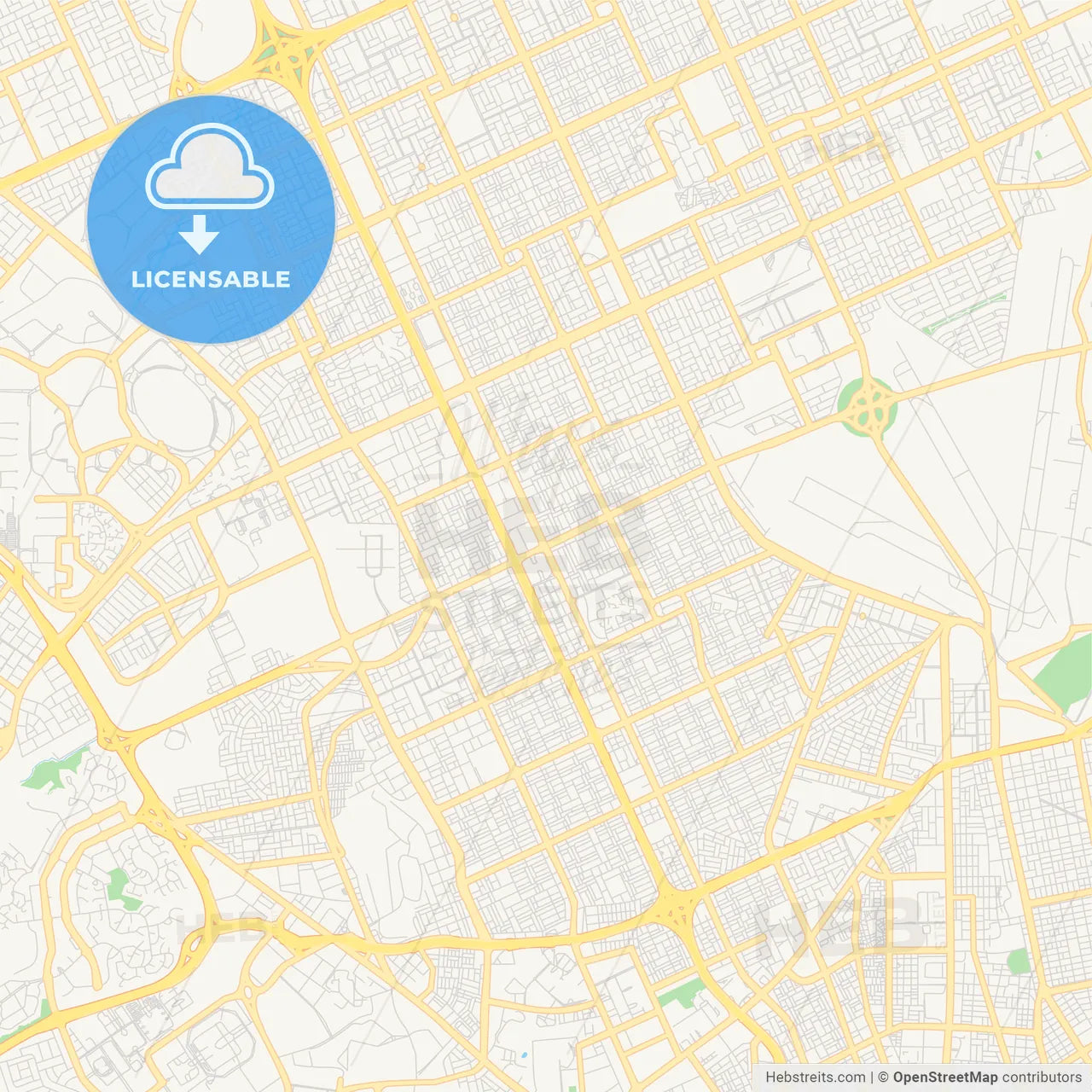 Printable street map of Riyadh, Saudi Arabia