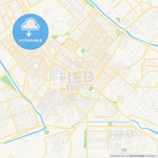 Printable street map of Tabuk, Saudi Arabia