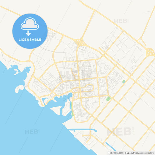 Printable street map of Yanbu, Saudi Arabia