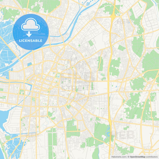 Printable street map of Tainan, Taiwan