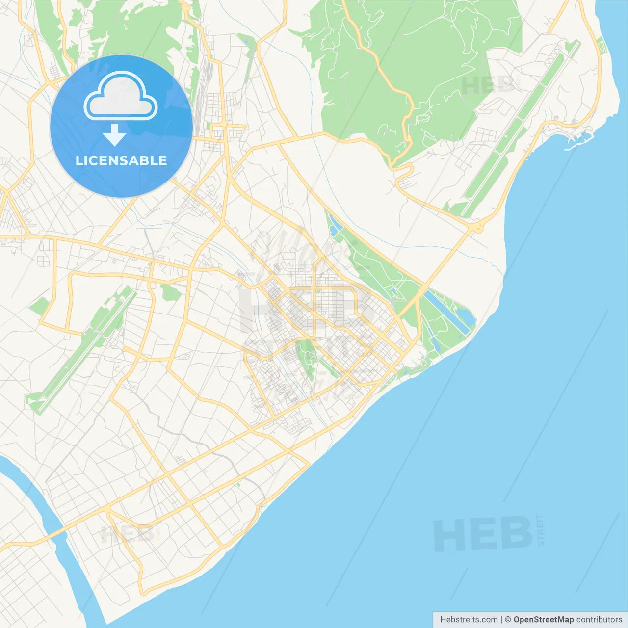 Printable street map of Taitung, Taiwan