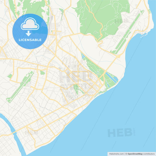 Printable street map of Taitung, Taiwan