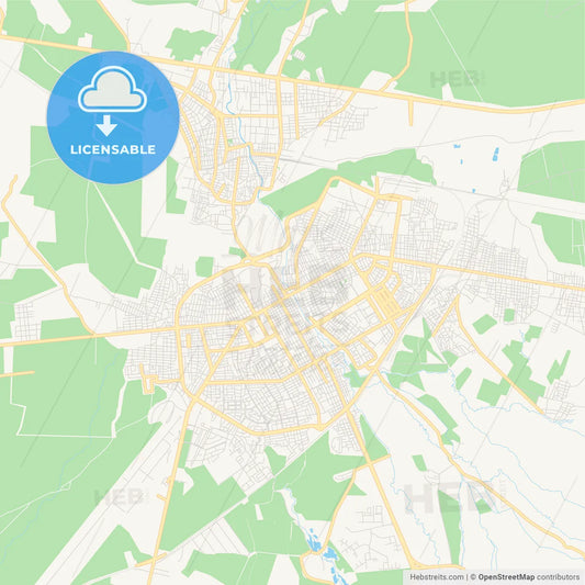 Printable street map of Qamishli, Syria