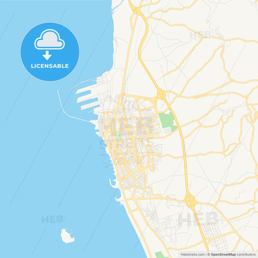 Printable street map of Tartus, Syria