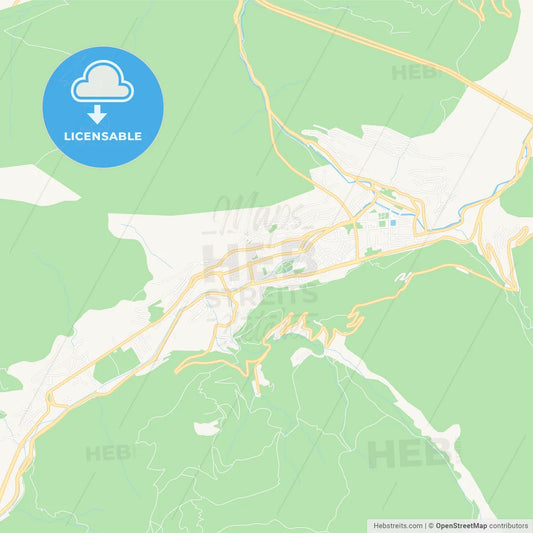 Andorra la Vella, Andorra Vector Map - Classic Colors