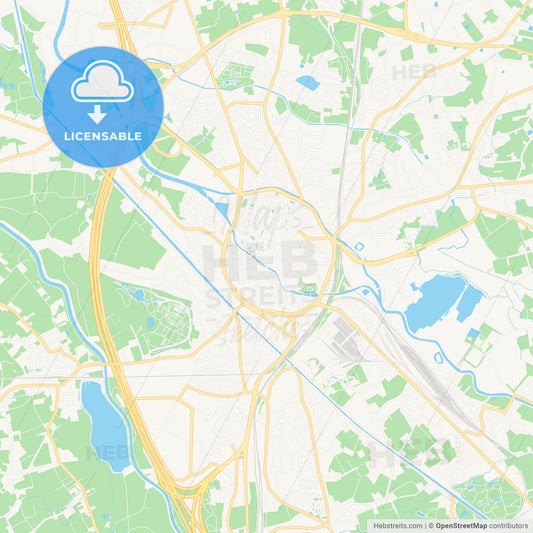 Mechelen , Belgium Vector Map - Classic Colors