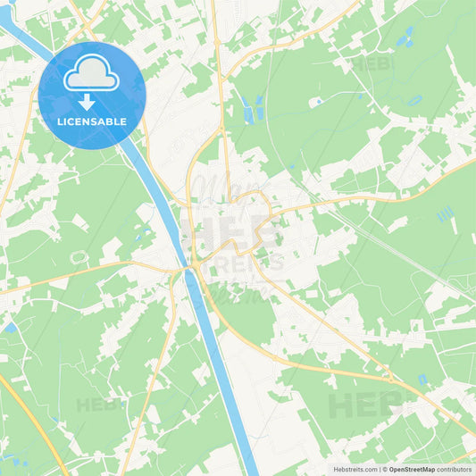 Beringen, Belgium Vector Map - Classic Colors