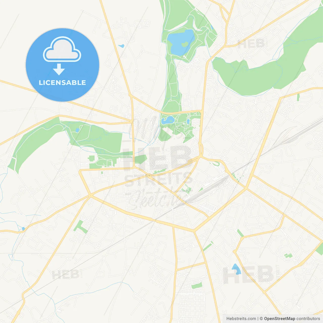 Chateauroux, France Vector Map - Classic Colors