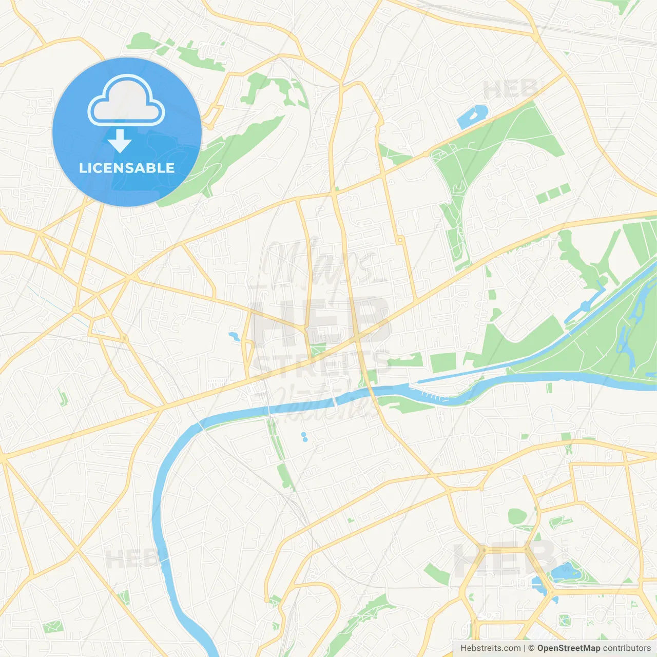 Neuilly-sur-Marne, France Vector Map - Classic Colors