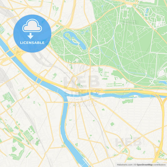 Charenton-le-Pont, France Vector Map - Classic Colors