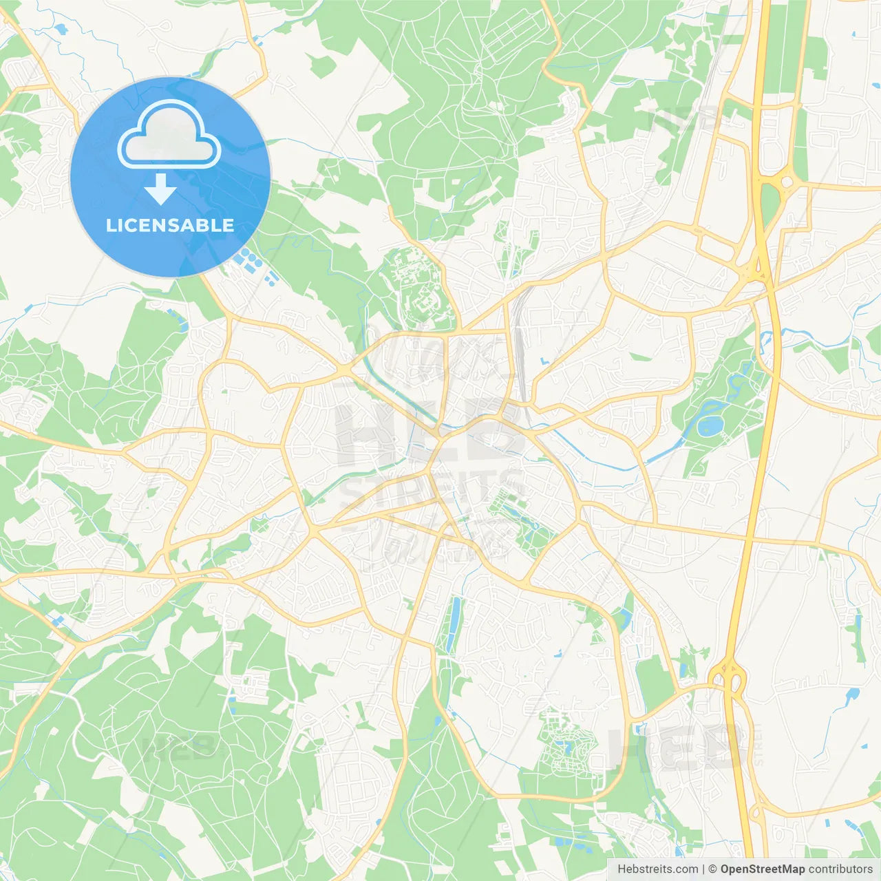 Bayreuth, Germany Vector Map - Classic Colors