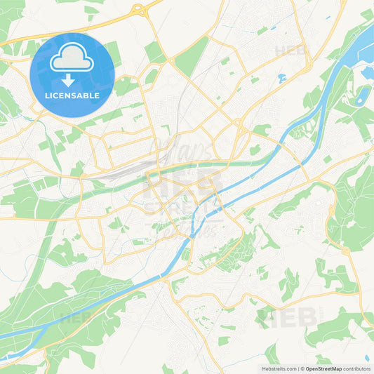 Landshut, Germany Vector Map - Classic Colors