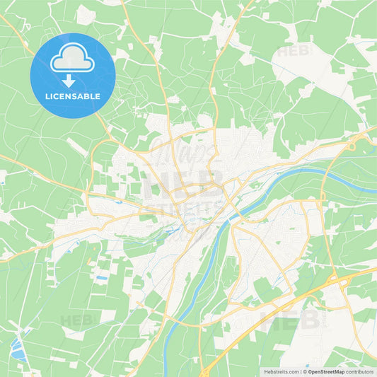 Freising, Germany Vector Map - Classic Colors