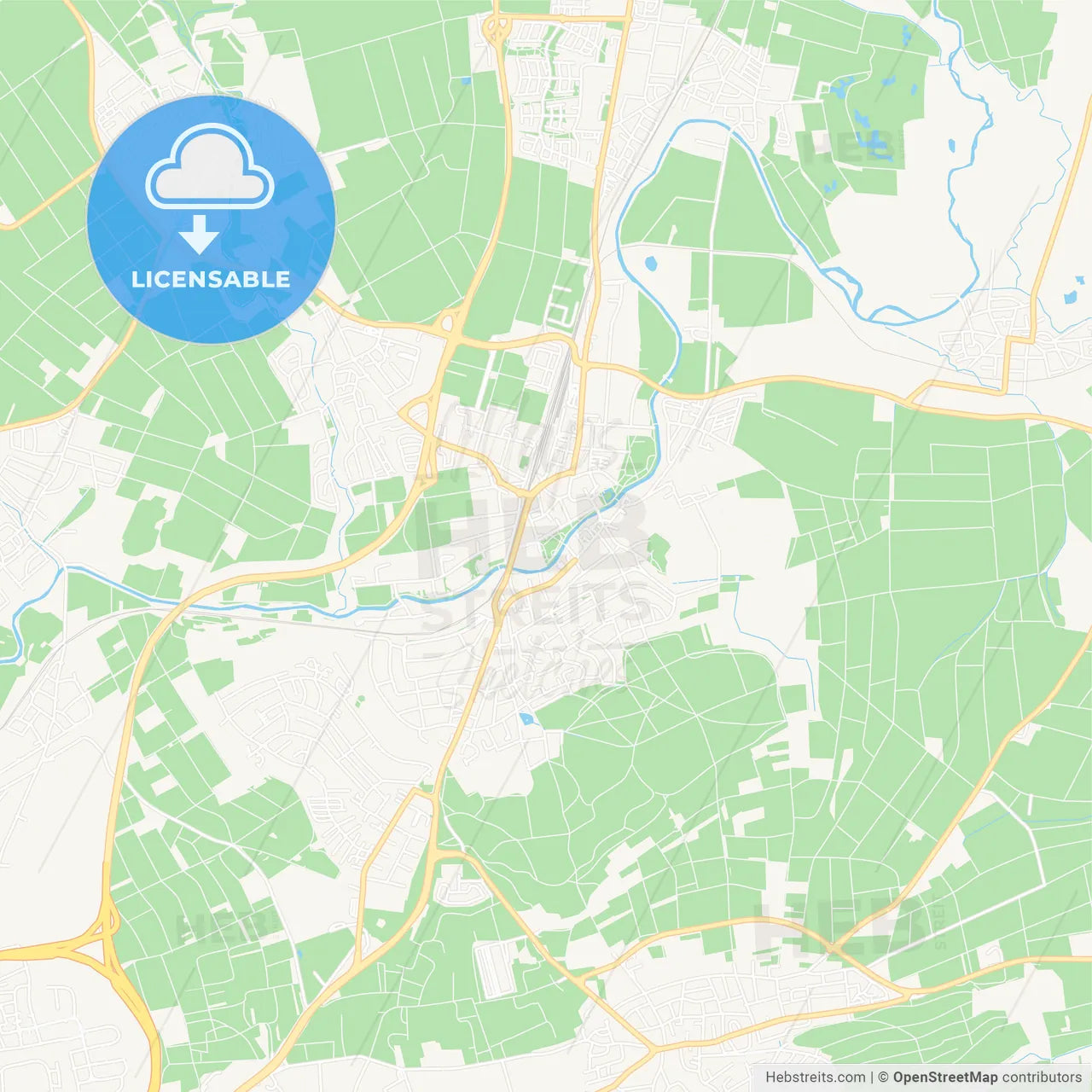 Bad Vilbel, Germany Vector Map - Classic Colors