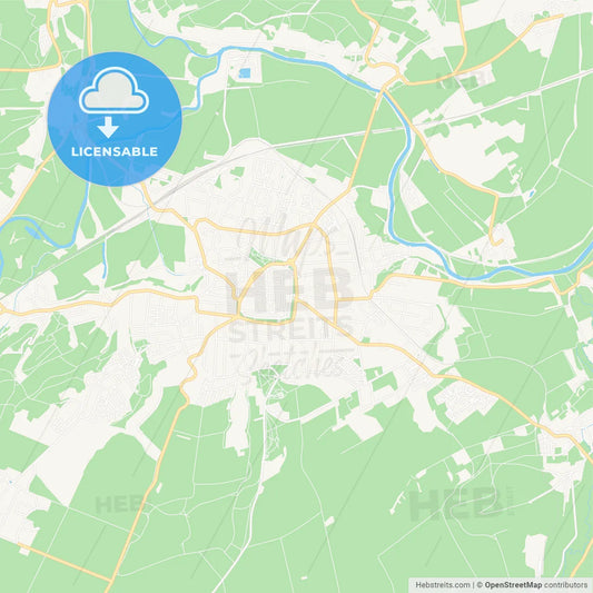 Naumburg (Saale), Germany Vector Map - Classic Colors