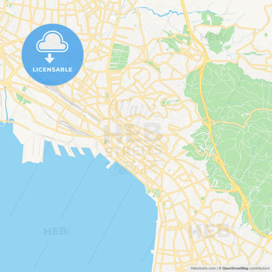 Thessaloniki, Greece Vector Map - Classic Colors